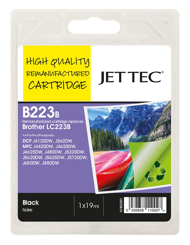 101B022301 INK CART, LC223 BLACK, REMANUFACTURED JET TEC