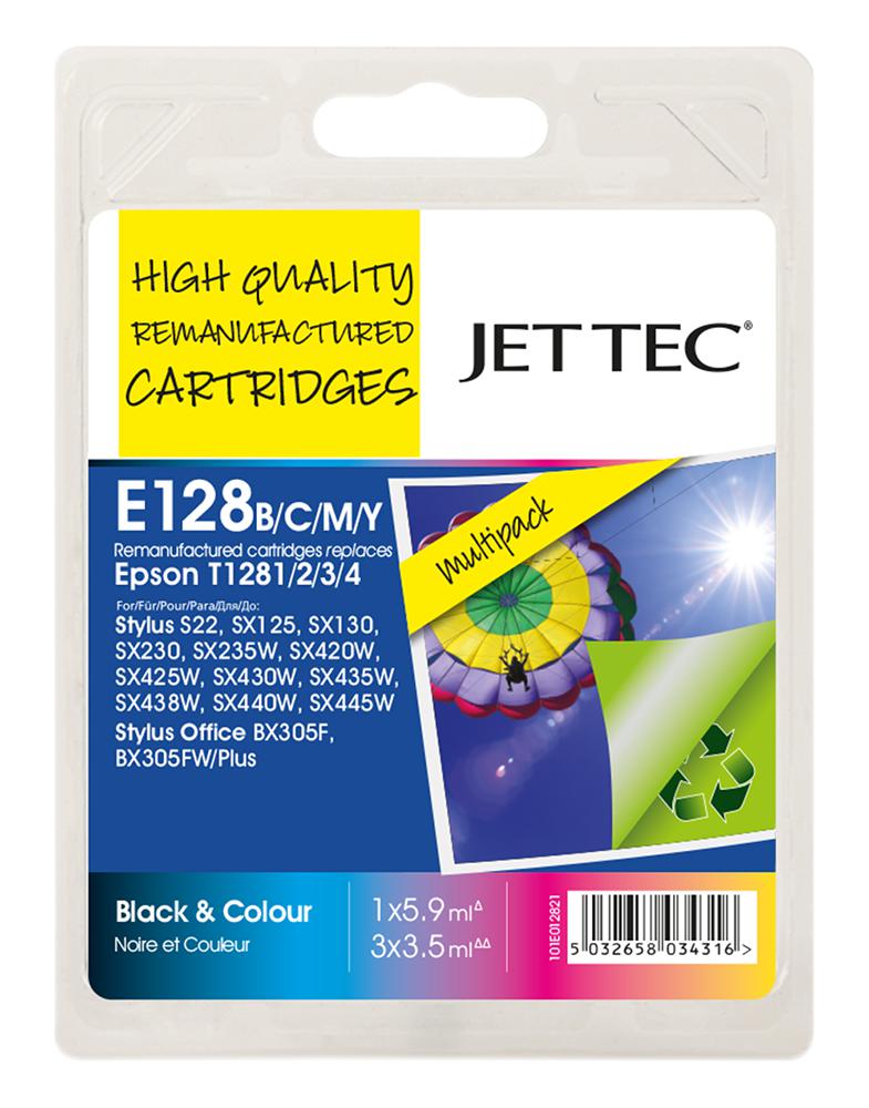 101E012821 INK CART, T1281/2/3/4 BCMY,REMAN JET TEC