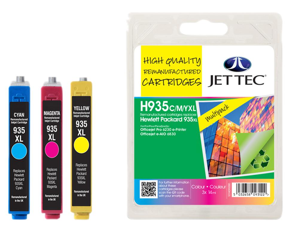 101H093550 INK CART, HP935XL CMY, REMAN JET TEC