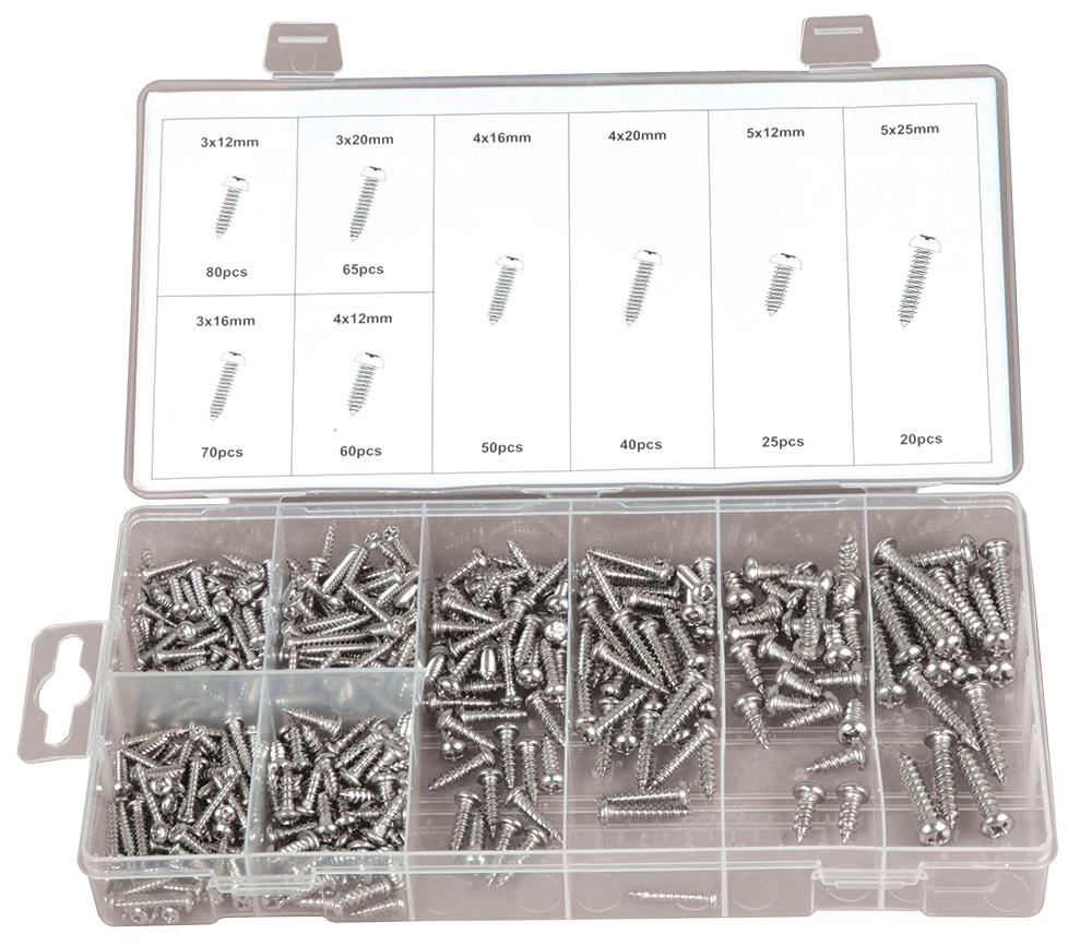 D01884 SELF TAPPING SCREW, SS, 410PCS DURATOOL