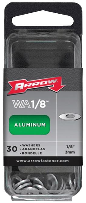 WA1/8 1/8IN ALUM POP RIVET WASHER (30), PK30 ARROW FASTENER
