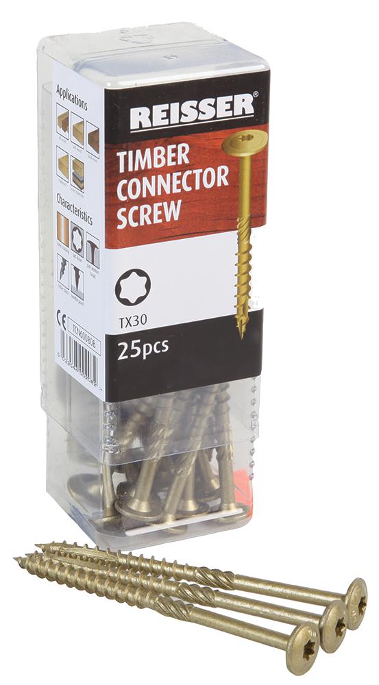 TCN60160B TIMBER CONNECTOR SCREWS 6 X 160 (25PK) REISSER