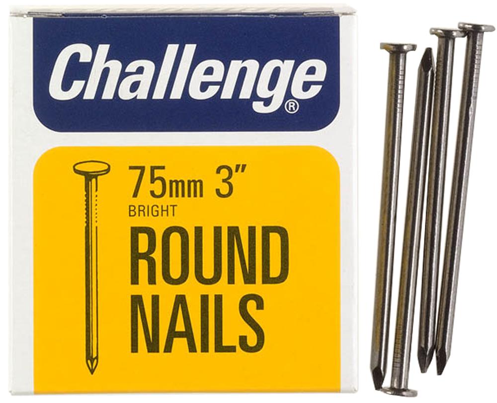 12010 ROUND NAILS BRIGHT, 75MM (225G) CHALLENGE