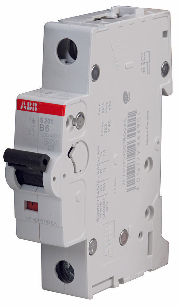 S201-B6 CIRCUIT BREAKER, THERMAL MAG, 1 POLE ABB
