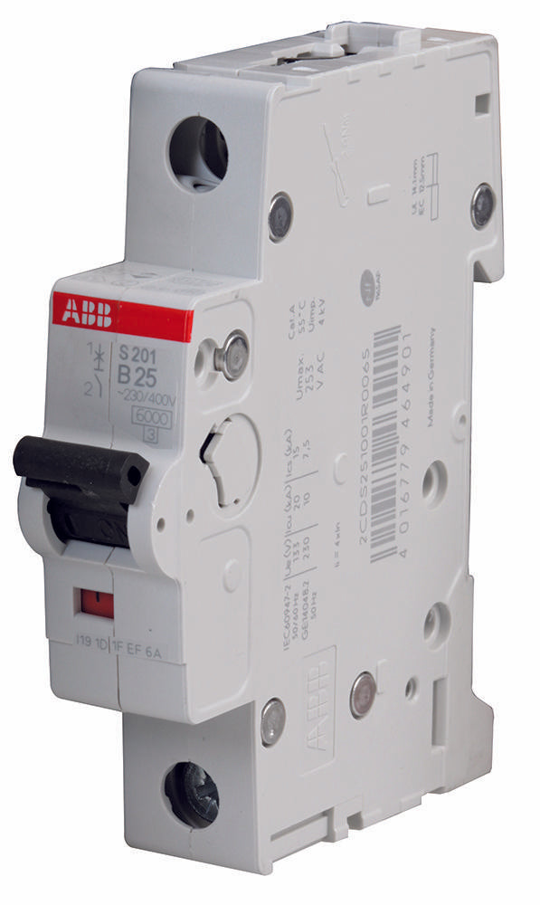 S201-B25 CIRCUIT BREAKER, THERMAL MAG, 1 POLE ABB