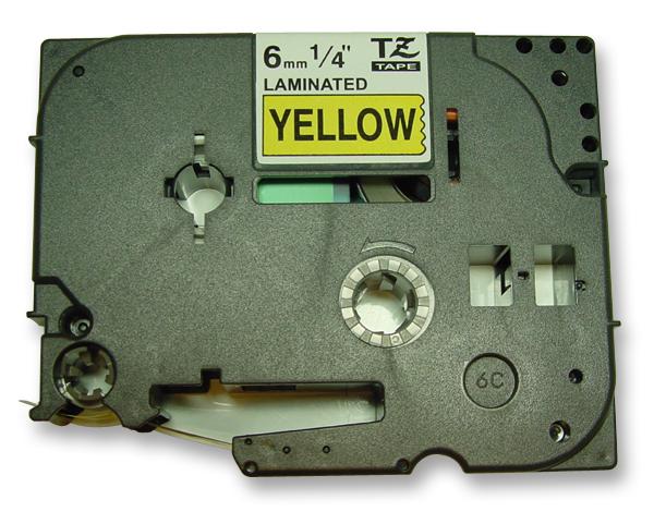 TZE611 6MM BLACK ON YELLOW TAPE BROTHER