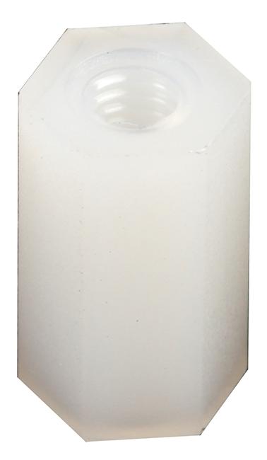 D01489 HEX THREADED SPACER, NYLON66, NATURAL DURATOOL