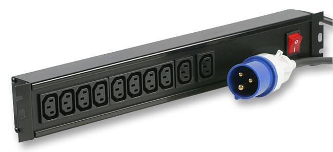 H15UIEC/10/16 IEC DISTRIBUTION BOARD 10 WAY 16A POWERDATA TECHNOLOGIES