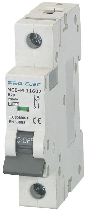 AUB7 1P B20A THERMAL MAG CKT BREAKER, 1P, 20A, 230VAC PRO ELEC