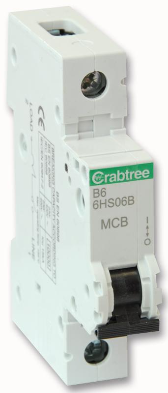 6HS06B 6A SP MCB B CURVE 10KA - EACH CRABTREE