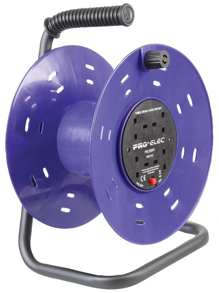 PEL00901 4-GANG EMPTY CABLE REEL DRUM, 280MM PRO ELEC