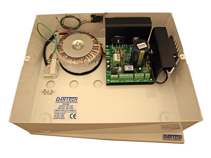 DA449 POWER SUPPLY, 12V OR 24VDC, 8A/4A DANTECH