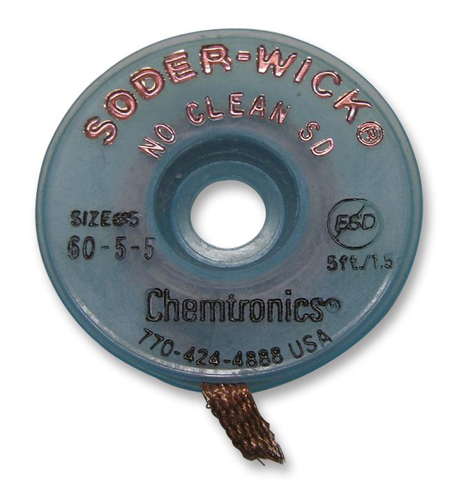 60-2-5 DESOLDERING BRAID, 1.5MM X 1.5MM CHEMTRONICS