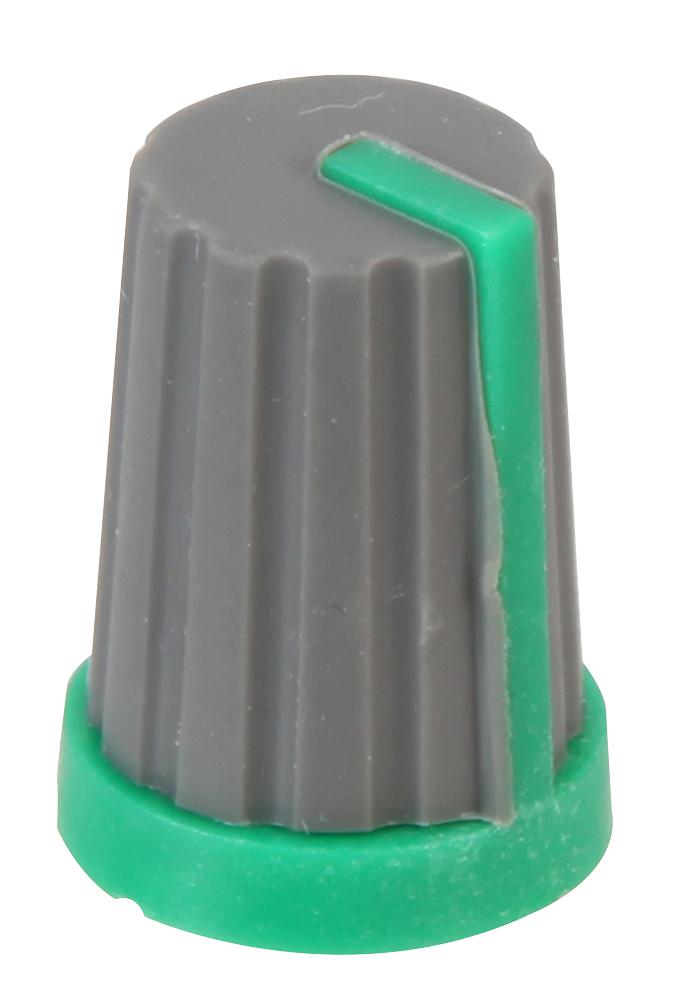 CR-MS-4 KNOB, SOFT TOUCH, SPLINED SHAFT, GRN MULTICOMP