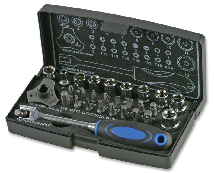 3925 BIT SET AND SOCKET SET, 28PC LASER