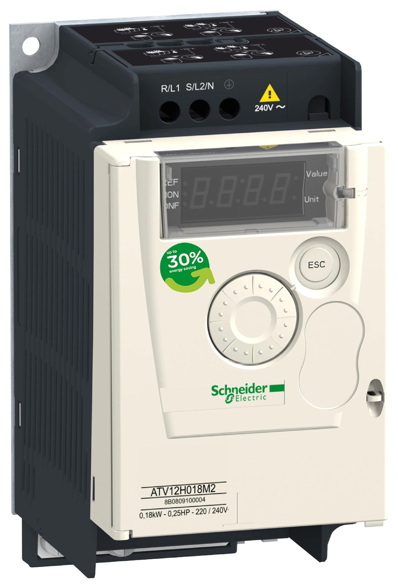 SCHNEIDER ELECTRIC AC ATV12P037F1 VAR SPEED DRIVE , 1PH/3PH, 370W, 240VAC SCHNEIDER ELECTRIC 3110039 ATV12P037F1