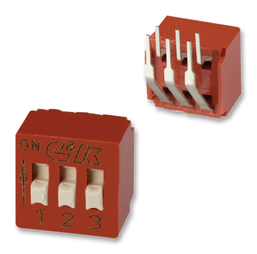 C&K COMPONENTS SIP/DIP BD03AV SWITCH DIP R/A SLIDE 3POS 5V C&K COMPONENTS 2435109 BD03AV