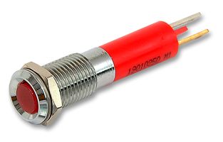 19010250 - LED Panel Mount Indicator, Satin Chrome Bezel, Red, 12 VDC, 8 mm, 20 mA, 1.3 mcd, Not Rated - CML INNOVATIVE TECHNOLOGIES
