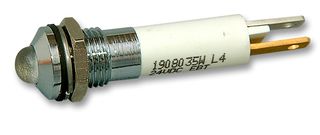 1908035W - LED Panel Mount Indicator, Satin Chrome Bezel, White, 24 V, 8 mm, 17 mA, 1 cd, IP67 - CML INNOVATIVE TECHNOLOGIES