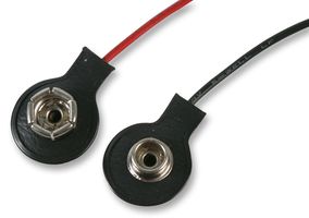 SN-9 - Battery Connector, Press Stud Male & Female, 160mm, Snap-On, Black - MULTICOMP