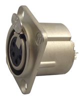 NC4FD-LX - XLR Connector, 4 Contacts, Socket, Panel Mount, Silver Plated Contacts, Metal Body, DLX - NEUTRIK