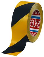 04169-00063-93 - Hazard Warning Tape, Floor Marking, PVC (Polyvinyl Chloride), Black, Yellow, 50 mm x 33 m - TESA