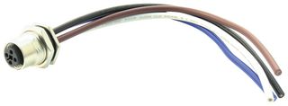 M12T-04PFFS-SH8B15 - Sensor Cable, M12 Receptacle, Free End, 4 Positions, 150 mm, 5.9 ", M - AMPHENOL LTW