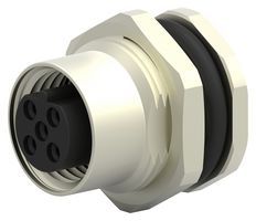T4131412051-000 - Sensor Connector, M12, Female, 5 Positions, Solder Socket, Straight Panel Mount - TE CONNECTIVITY