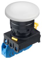 YW1B-M4E10W - Industrial Pushbutton Switch, YW, 22.3 mm, SPST-NO, Momentary, Mushroom, White - IDEC