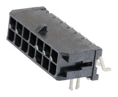 43045-1407 - Pin Header, Power, 3 mm, 2 Rows, 14 Contacts, Surface Mount Right Angle, Micro-Fit 3.0 43045 - MOLEX