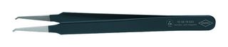 92 08 78 ESD - Tweezer, Anti-Magnetic, ESD, Precision, Bent, Flat, Stainless Steel Tip, 120 mm Length - KNIPEX