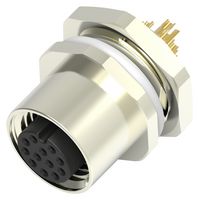 T4133012121-000 - Sensor Connector, M12, Female, 12 Positions, Solder Socket, Straight Panel Mount - TE CONNECTIVITY