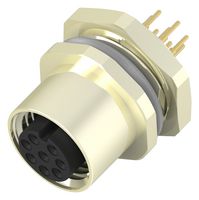 T4143012081-000 - Sensor Connector, M12, Female, 8 Positions, PCB Socket, Straight Panel Mount - TE CONNECTIVITY