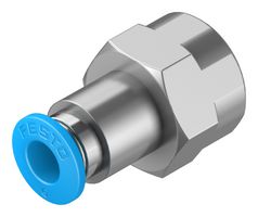 QSF-1/4-6-B - Pneumatic Fitting, Push-In Fitting, G1/4, 14 bar, 6 mm, Brass, QSF - FESTO