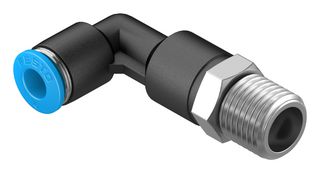 QSLL-1/4-6 - Pneumatic Fitting, Push-In L-Fitting, R1/4, 14 bar, 6 mm, PBT (Polybutylene Terephthalate), QSLL - FESTO