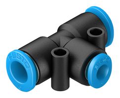 QSMT-6-4 - Pneumatic Fitting, Push-In T-Fitting, 14 bar, 4 mm, PBT (Polybutylene Terephthalate), QSMT - FESTO