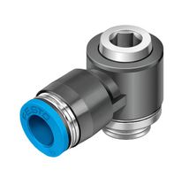 QSLV-G1/4-10-I - Pneumatic Fitting, Push-In L-Fitting, G1/4, 14 bar, 10 mm, PBT (Polybutylene Terephthalate), QSLV - FESTO