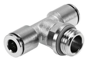 NPQH-T-G18-Q8-P10 - Pneumatic Fitting, Push-In T-Fitting, G1/8, 20 bar, 8 mm, Brass, NPQH - FESTO