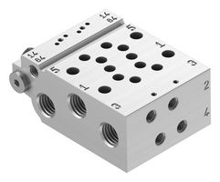 VABM-L1-10W-G18-2 - Manifold Rail, 2 Outlet, G1/8, M5, VABM Series, VUVG-B10 Solenoid/B10 Sub-Base Valves - FESTO