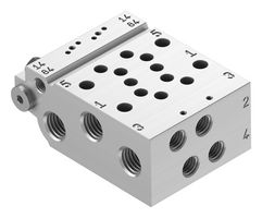 VABM-L1-10HW-G18-2 - Manifold Rail, 2 Outlet, G1/8, M7, VABM Series, VUVG-B10 Solenoid/B10 M7 Sub-Base Valves - FESTO