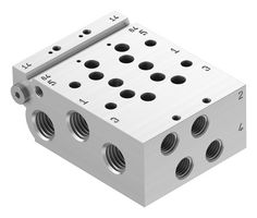 VABM-L1-14W-G14-2 - Manifold Rail, 2 Outlet, G1/4, G1/8, VABM Series, VUVG-B14 Solenoid/B14 G1/8 Sub-Base Valves - FESTO