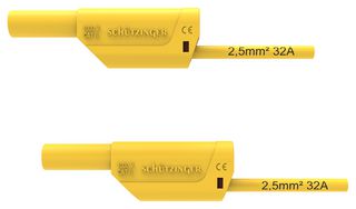 DI VSFK 8500 / 2.5 / 50 / GE - Test Patch Lead, Banana , 4mm Stackable Banana Plug, Shrouded, 4mm Stackable Banana Plug, Shrouded - SCHUTZINGER