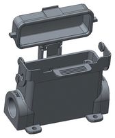 T1629161225-000 - Heavy Duty Connector, Base, Bulkhead Mount, Side Entry, Aluminium Alloy Body, 1 Lever - TE CONNECTIVITY