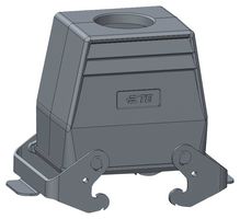 T1739320132-000 - Heavy Duty Connector, Hood, Side Entry, Top Entry, Aluminium Alloy Body, 2 Lever - TE CONNECTIVITY