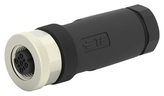 T4110502041-000 - Sensor Connector, PG9, M12, Female, 4 Positions, Screw Socket, Straight Cable Mount - TE CONNECTIVITY