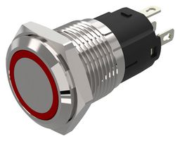 82-4551.1114 - Vandal Resistant Switch, Series 82, 16 mm, SPDT, Momentary, Round Flat - EAO