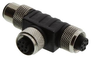 M12.8-T-SPLIT - Sensor Probe, T-Splitter, Cable Mount, 8 Position M12 Receptacle, 2x 8P M12 Receptacle, Layer N - OMEGA