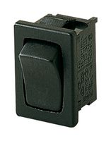 1801.1202 - Rocker Switch, On-Off, SPST-NO, Non Illuminated, Panel Mount, Black, 1800 Series - MARQUARDT