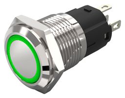 82-4551.2134 - Vandal Resistant Switch, 82 Series, 16 mm, SPDT, Maintained, Round Flat Flush, Natural - EAO