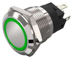 82-5551.2134 - Vandal Resistant Switch, 82 Series, 19 mm, SPDT, Maintained, Round Flat Flush, Natural - EAO